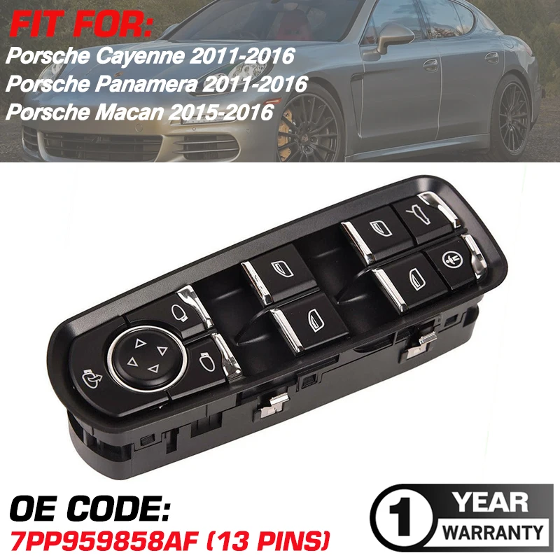 Interruttore Alzacristallo Elettrico Per Auto Per Porsche Cayenne Porsche Panamera 2011-2016 Porsche Macan 2015-2016 Muslimate