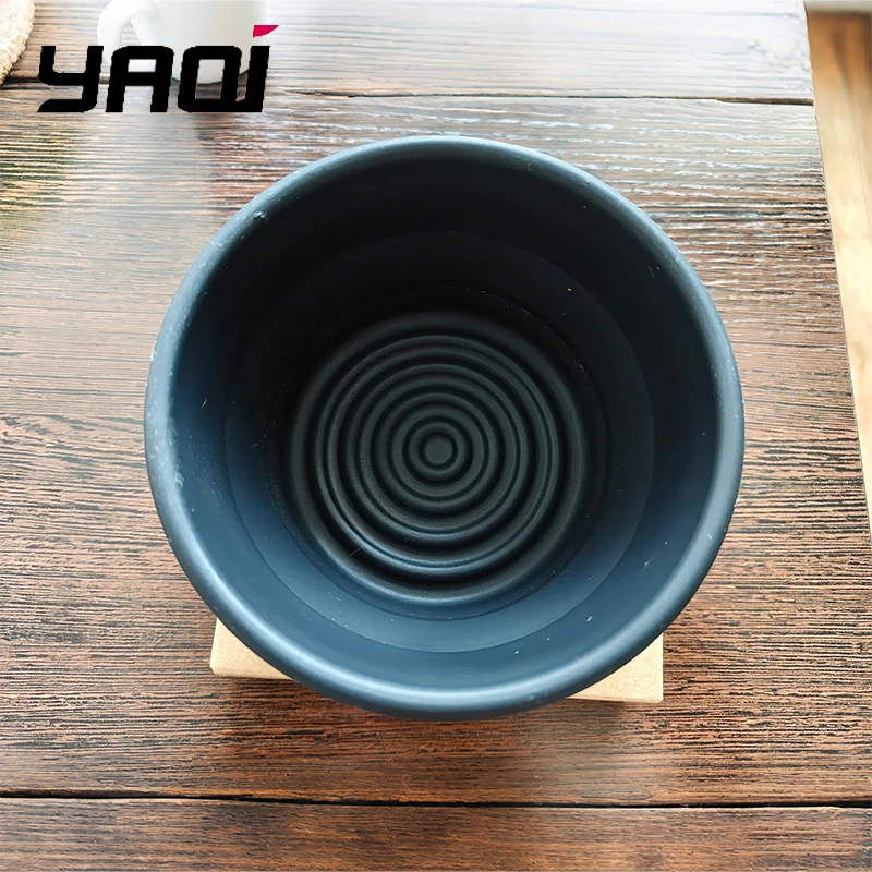 2026 핫세일!야치 블랙 컬러 접이식 실리콘 면도 그릇 여행용