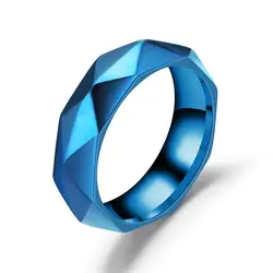 Stainless Steel Blue Rhombus Unisex Ring - Anime - Inspired Jewelry Accessory Gift (Blue - 9)