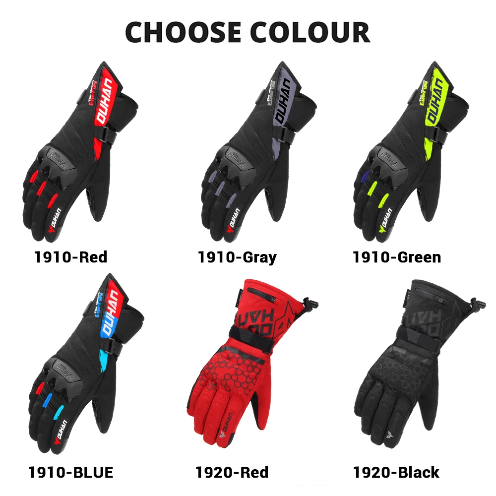 100% Waterproof Motorcycle Gloves Heated Guantes Motorbike Riding Heating Gloves Touch Screen Gant Moto DUHAN motorcycle gloves sports gloves leather motorcycle gloves winter gloves
