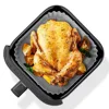 Silicone Air Fryer Baking Tray 5.5-6.2L Heightened Reusable Air Fryer Basket Square for Philips-NA230 Ninja 180COSORI 3