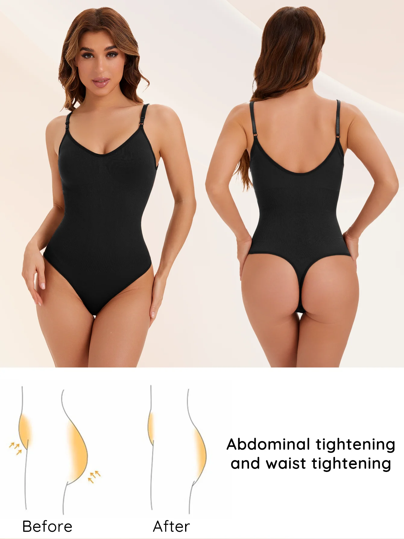 Description Picture 5 of itemSexy Women Shapewear Thong Tummy Control Slimmer Waist Bodysiut Ladies Stretchy Breast Support Body Suit One Piece Set Shaper