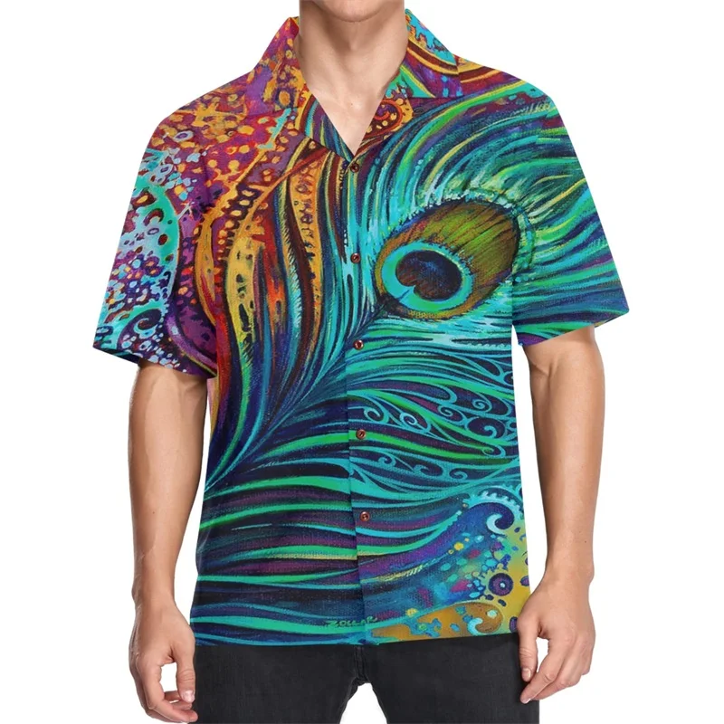 thumbnail image 1 of Camisas casuales de playa con botones para hombre, camisa hawaiana con estampado 3D de cebra y grafiti colorido, camisa hawaiana de manga corta para hombre, 1 of 5