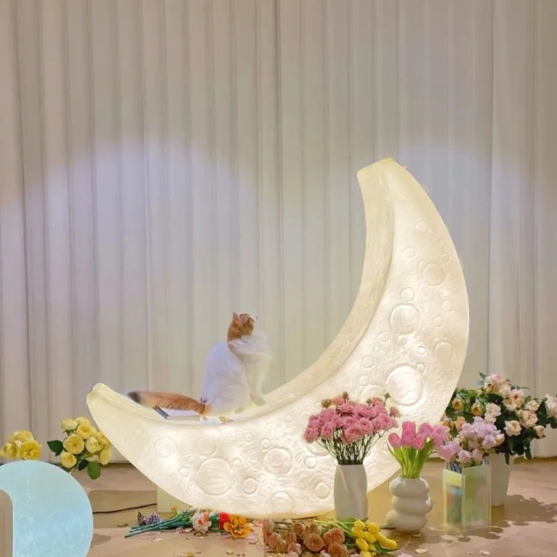 Moon Living Room Sofa Next To Floor Lamp Children's Room Outdoor Decoration Bedroom Atmosphere Recliner Lamp