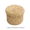 Handmade Straw Woven Storage Basket With Lid Snack Organizer Storage Box Laundry Baskets Rattan Storage Flower Basket 6