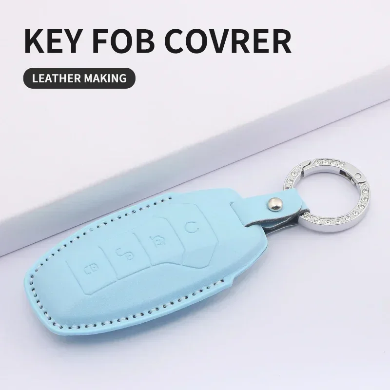 Car Key Case Cover Remote Fob Holder For BYD Song Plus Atto 3 Han EV Tang DM Qin Seal Dolphin Key Bag PU Leather Accessories