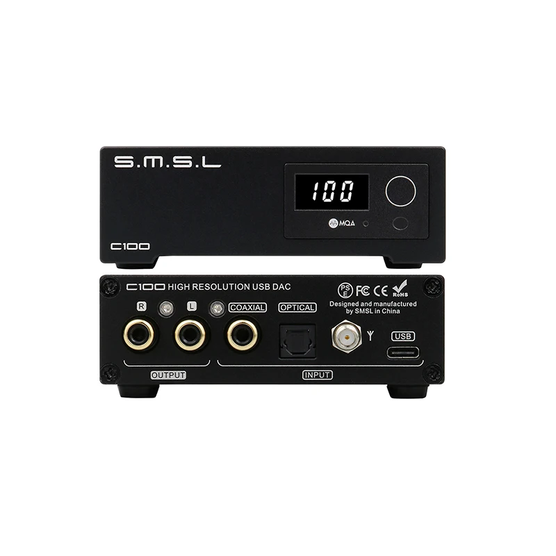 SMSL C100 AK4493S MQA DAC Bluetooth 5.0 無線 XMOS XU316 USB DAC DSD512 P-