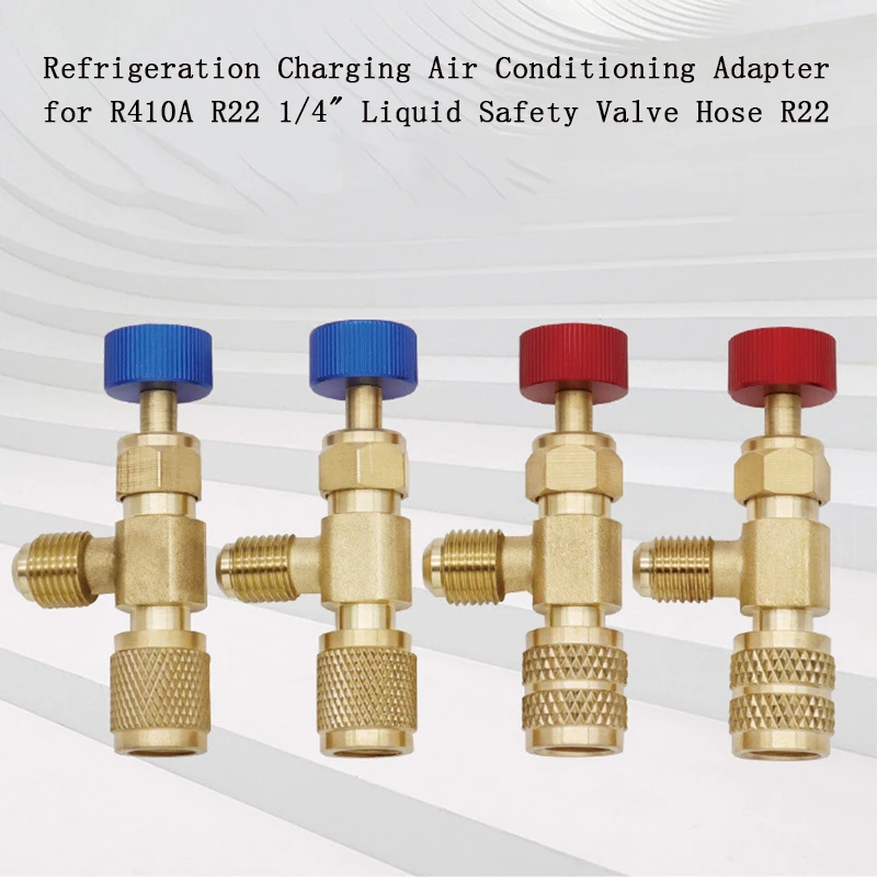 

R410A R22 Refrigeration Tool Air conditioning Safety Valve Adapter Fitting Refrigeration Charging Copper Adapter With 1/4"