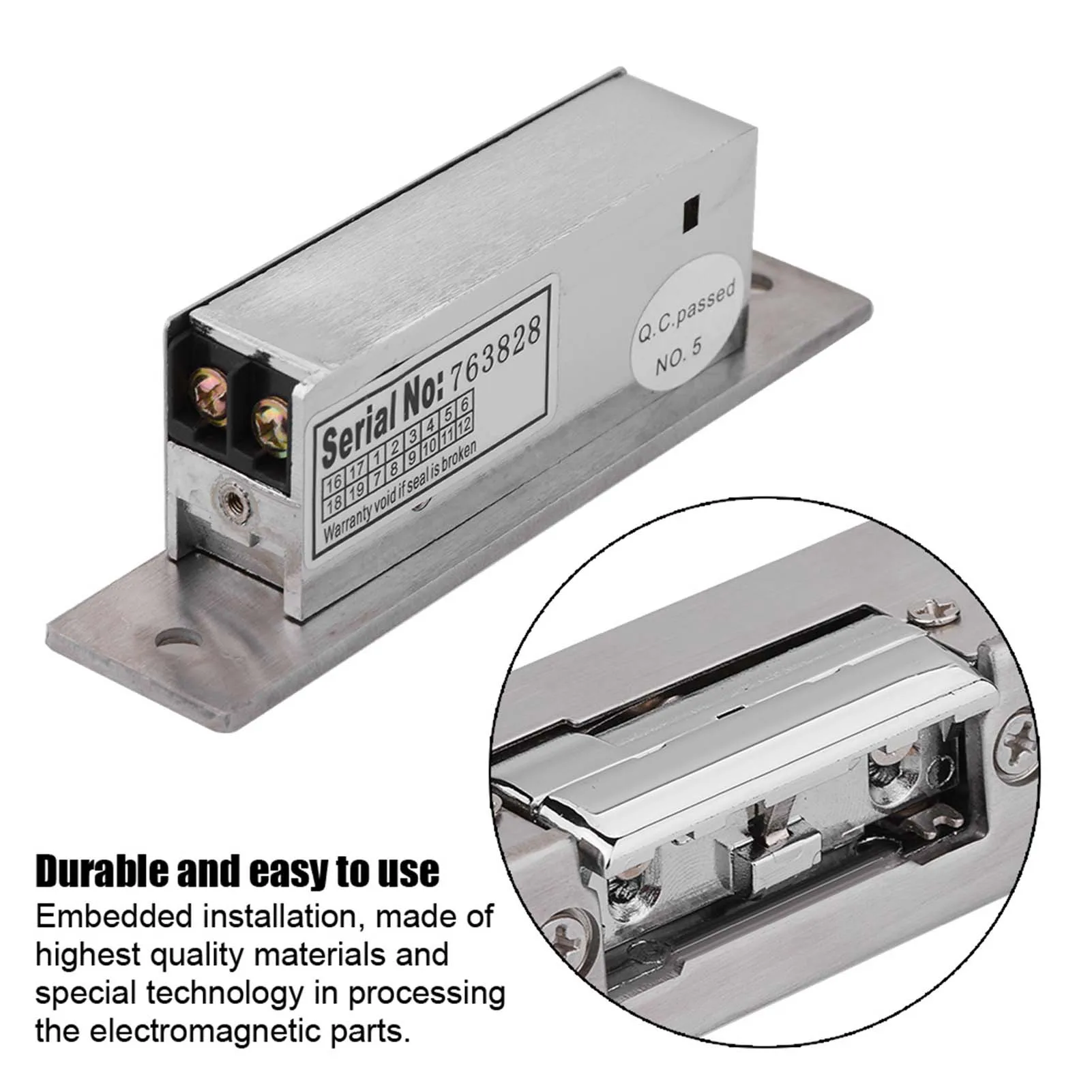 Electronic Lock DC 12V Adjustable Narrow-Type Electric Strike Double Unlock Mode Accessories
