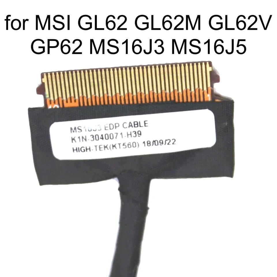Gintai KT536 Connecteur EDP LCD LVDS LED Écran Vidéo Affichage Display Câble Fil Ligne 30 Broches De Rechange Pour MSI MS-16J1 MS-16J2 MS-16J3 MS-16J4 MS-16J5 MS-16J6 MS-16J7 MS-16J9 K1N-3040035-H39