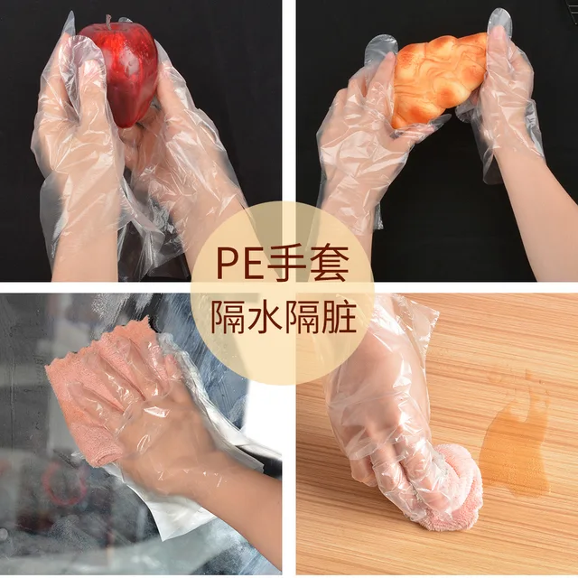 100Db -Os Műanyag Eldobható Kesztyű Megragadása Mártás Keverés Saláta Family Flow Biztonságos Konyha Kiegészítők Vastag - Image 4