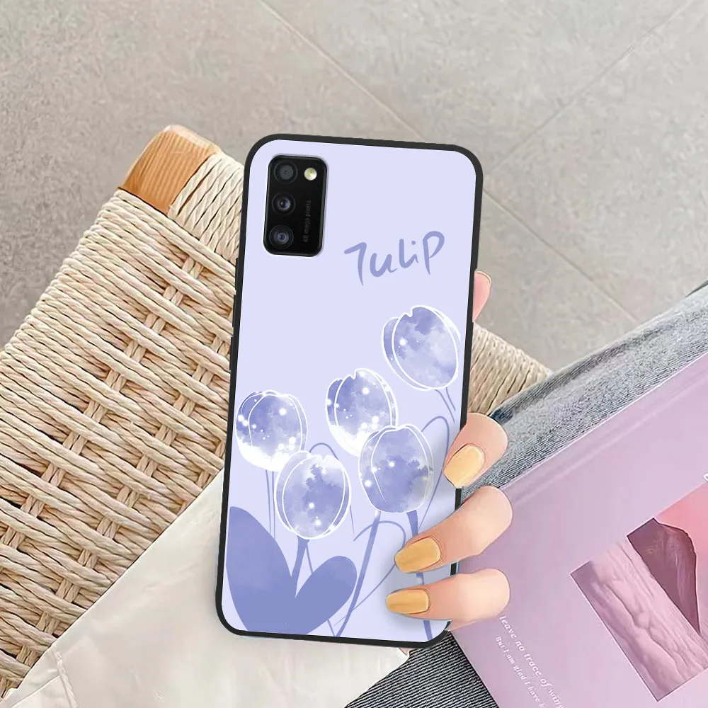 Per Samsung Galaxy A41 Custodia Morbida Cover Posteriore In Silicone Per Samsung Galaxy A41 A 41 Flower Phone Case Per Samsung A41 Bumper Fundas