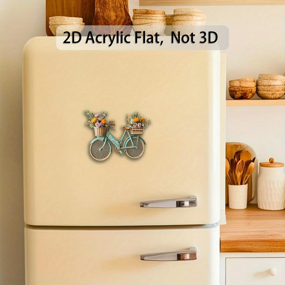 Bike-Shaped 2D Flat Fridge Magnet – Fun Kitchen Decoration