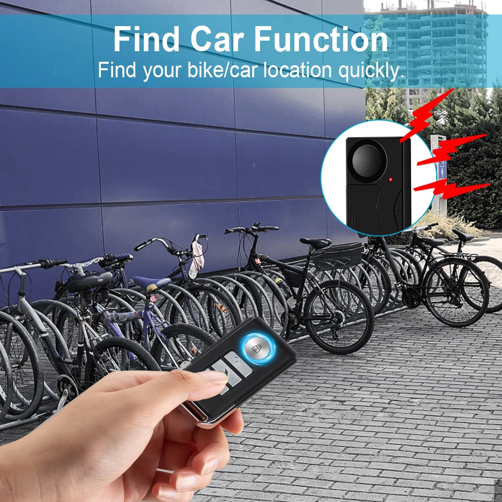 Anchtek 110db Loud Wireless Vibration Alarm with Remote Control Anti-Theft Motorcycle Bike Vehicle Security