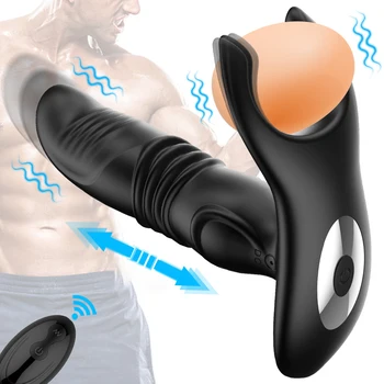 Thrusting Anal Plug Vibrator Penis Ring for Men Masturbator Silicone Butt Plug Male Prostate Massager Dildo Sex Toys For Men Gay 1