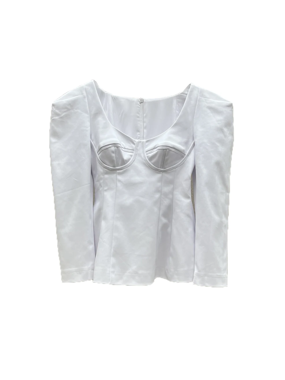 

White Slim Waisted Top Fashion Temperament Simple Comfortable Hundred 2024 Early Spring New 1212