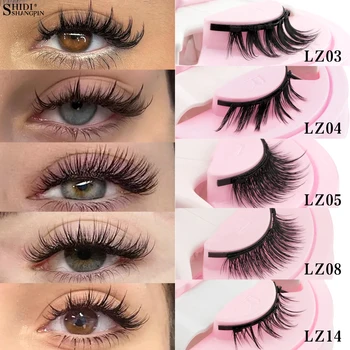 Reusable Magnetic Eyelashes 1 Pair Natural Curly Fluffy Magnetic False Eyelashes No Glue Needed Lashes Makeup with Tweezer Set 1