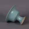 Jingdezhen Antique Porcelain, Lake Blue Glaze, Wide Mouth, High Foot Cup, Home Decoration and Ornament 4