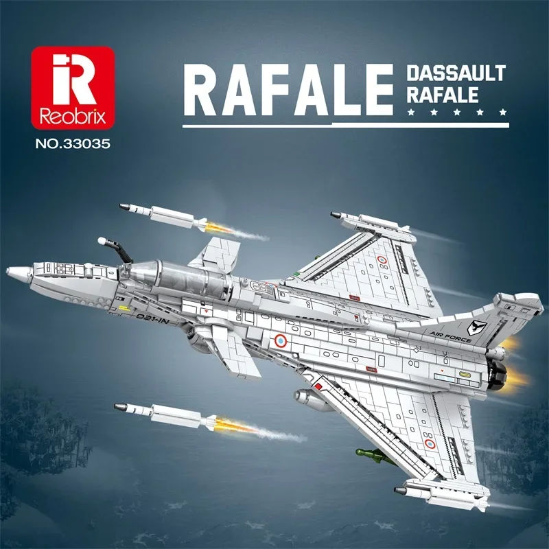 

Reobrix 2099 Pcs Building Blocks RAFALE Helicopter Construction War Military Aircraft Air Fighter Set Toys For child Gift