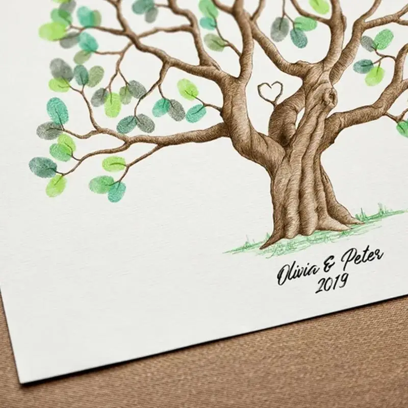 Wedding Guest Book DIY Tree Painting Fingerprint Tree Canvas Event Decorative Guestbook