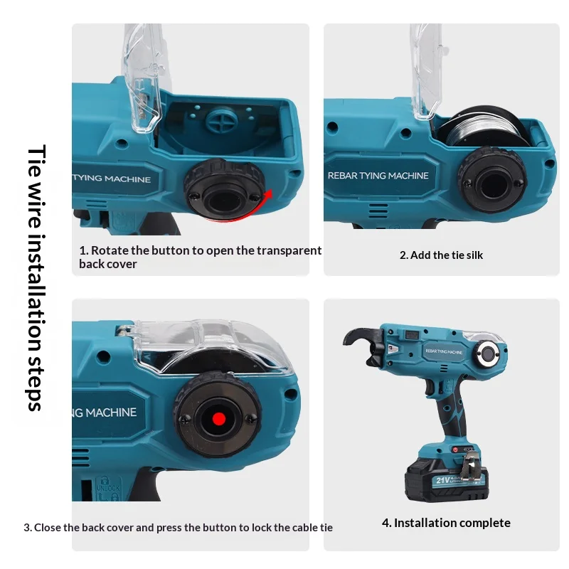 18V 8-34MM 철근 결속기 무선 충전식 자동 철근 결속기 철근 결속 와이어 철근 결속기