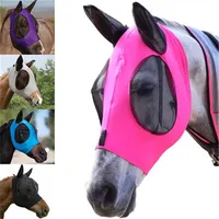 1pc Anti-Fly Mesh Equine Mask Horse Mask Stretch Bug Eye Horse Fly Mask with Covered Ears Horse Fly Mask Long Nose with Ears 2