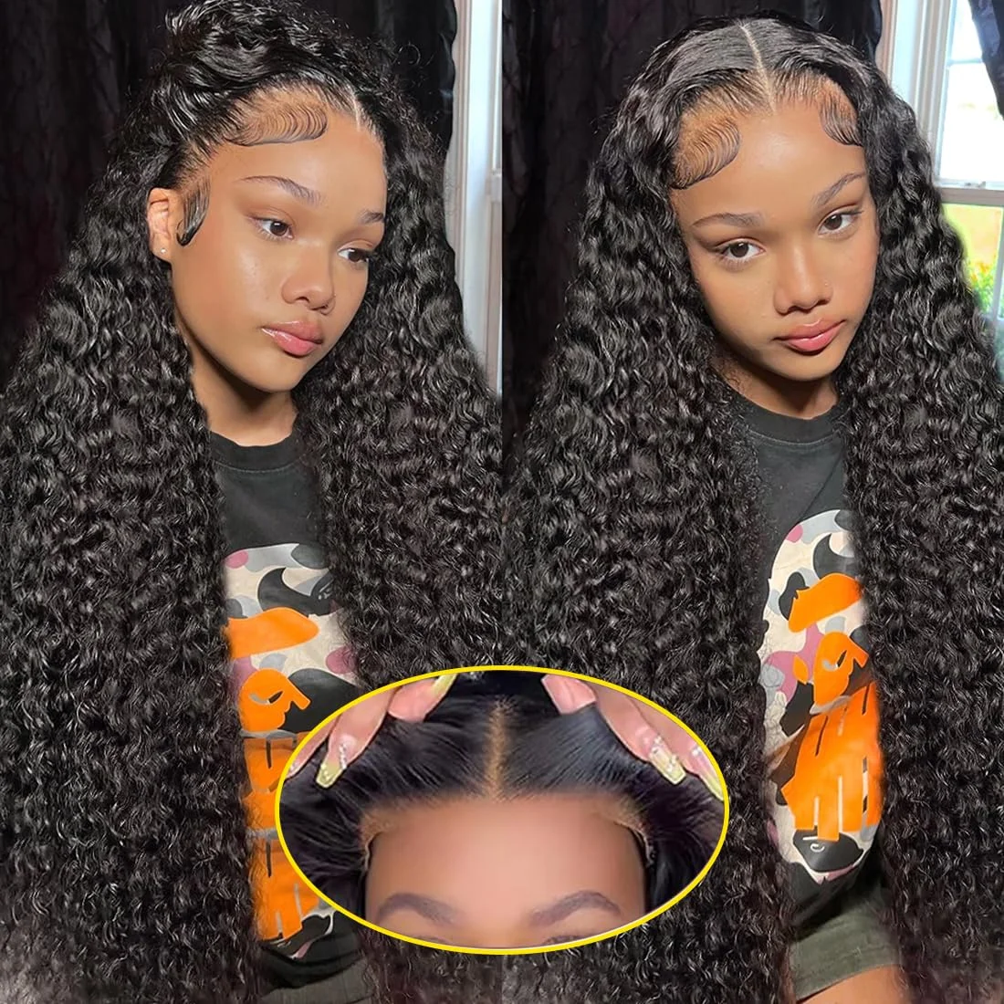 Glueless Wig Human Hair Ready to Wear 13x4 Lace Frontal Wigs Brazilian Deep Wave Curly Human Hair Wig 7x5 Closure lace front wig human hair wigs human hair wig front lace wig