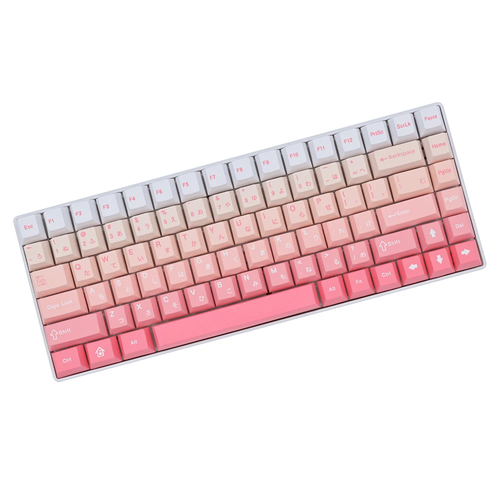 Chaves Gradiente Série Tema Rosa Keycaps Pbt Material Cereja Perfil Compatível com Teclados Mecânicos 139 151 - Imagem 6