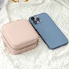 1pcs Single Layer Storage Box Ladies Travel Leather Jewelry Box Classic Black Pure White Fashion Pink Storage Box 4