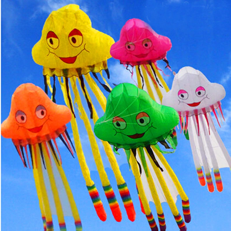 

free shipping 5m jellyfish kite octopus soft kite inflatable toys cerf volant papalotes cometas grandes outdoor play toy sports