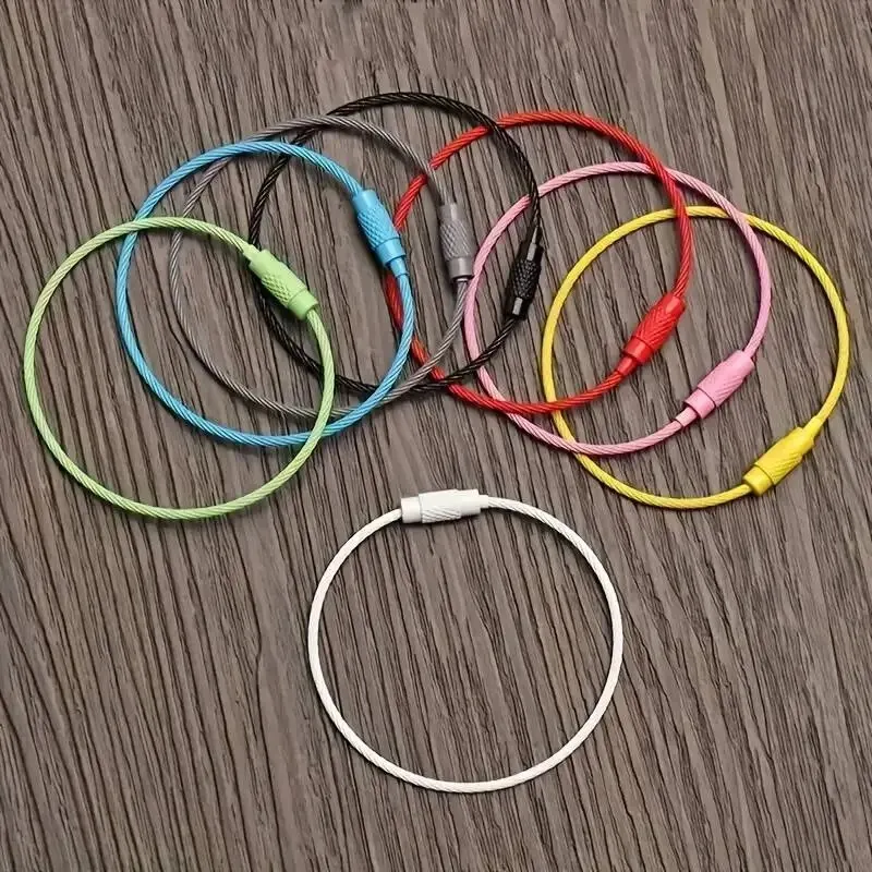 10pcs Vibrant Stainless Steel Wire Luggage Tags - Durable & Easy to Use for Travel & Daily Essentials
