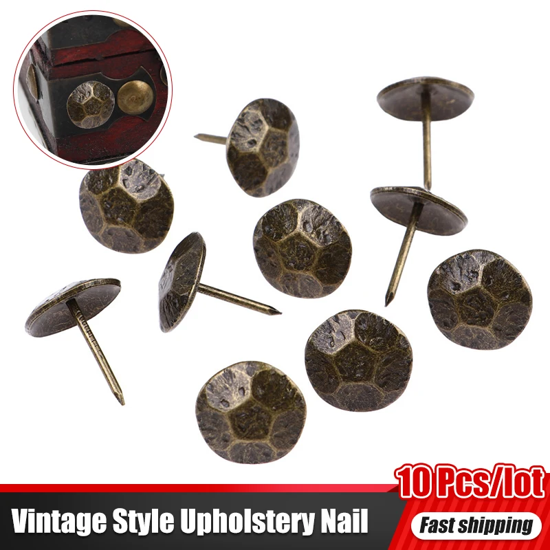 Vintage Style Bronze Turtle Back Decorative Upholstery Nail Jewelry Gift Box Sofa Decorative Tacks Stud Furniture Hardware 10pcs upholstery nail
