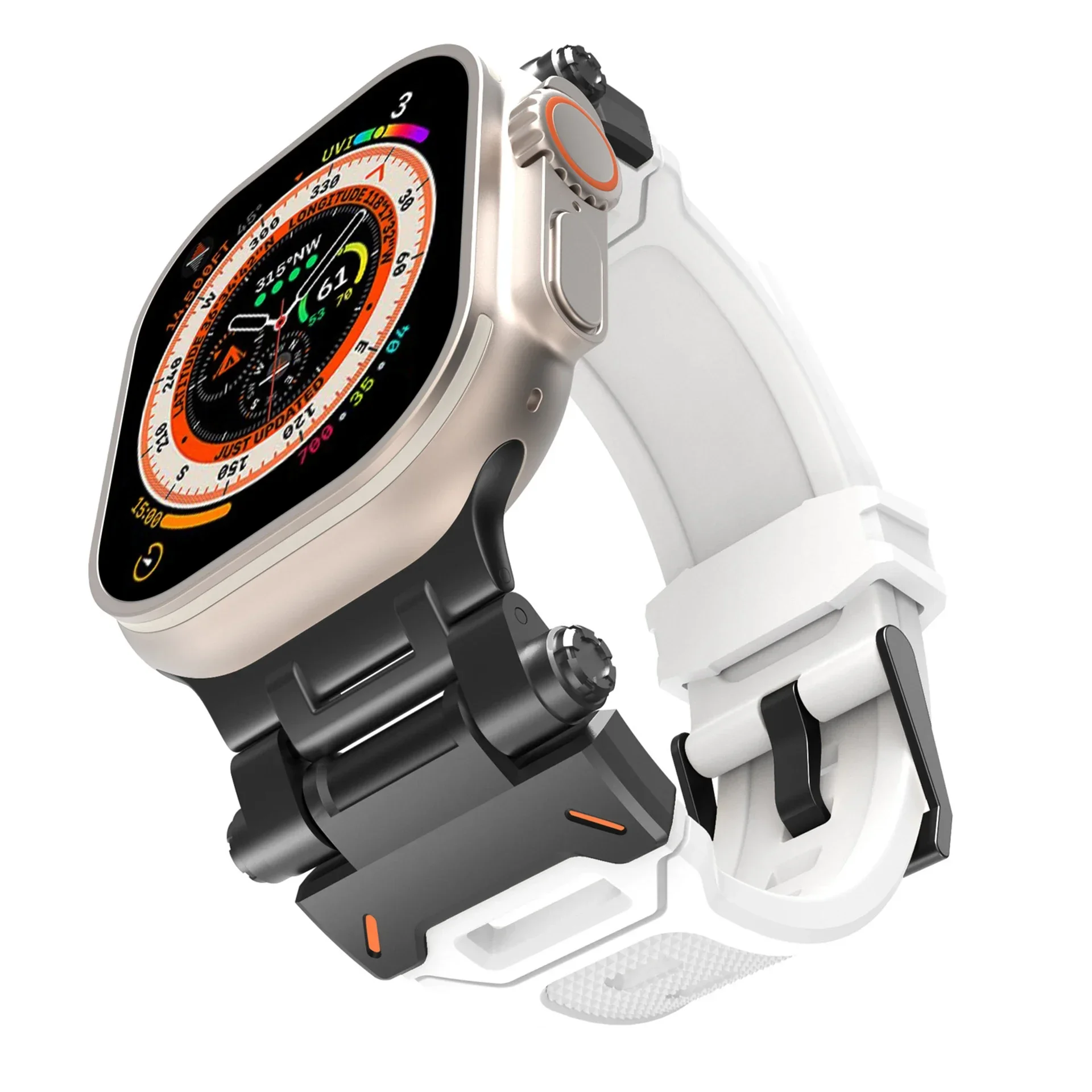 Titanium Color Silicone Sports Watch Band