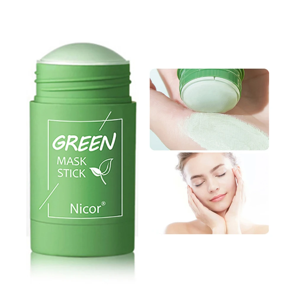 1pc Green Tea Mask Solid Face Mask Stick Oil Control Moisturizing