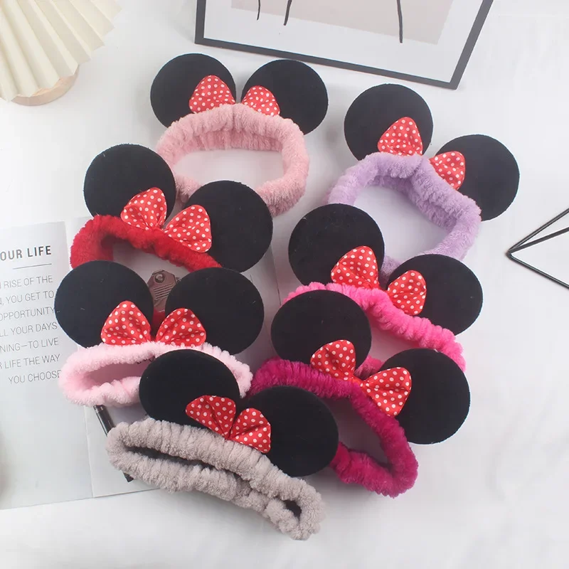 

Plush Face Wash Headband Cartoon Stereoscopic Bow for Women Ear Makeup Pack Mask Hair Headband Headband