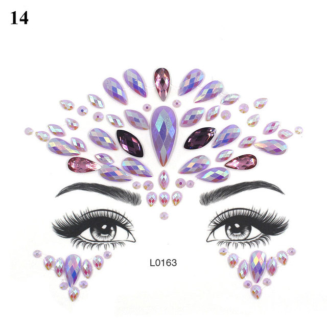 Crystal Tattoo Sticker Drill Stickers Eyes Sticker Party Face Stickers Face Decoration Diamond Masquerade Temporary Tattoo