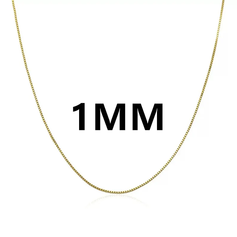 Gold-Plated Sterling Silver Necklace – Elegant 1mm Box Chain