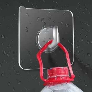 5/10/20 pièces crochet auto-adhésif porte transparente crochet mural enfant support de charge lourde cuisine salle de bain porte-serviettes porte-clés crochet collant 1