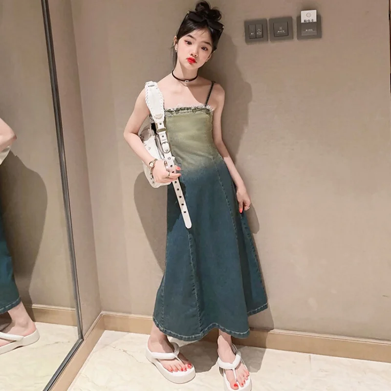 

Summer Dresses for Young Girls 4-16 Years Girl Elegant Party Dress 2023 New Children's Clothes Free Delivery Korean Style Dress