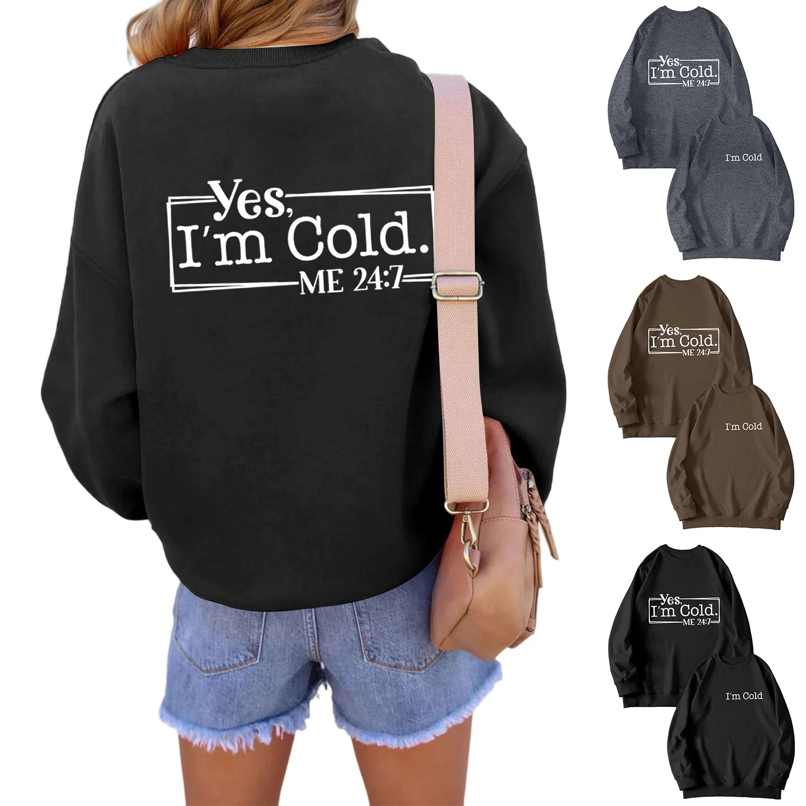 

Womens I'm Yes Cold Me Funny Letter Printed Fall Graphic Sweaters Fall Hoodies Women Fall Jacket Women Warm Fall Jackets Women
