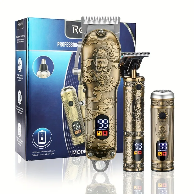

Men's Multifunctional Electric Hair Clipper Set, Hair Cutting, Shaving, Carving, Nose Trimming Machine, All Metal Body