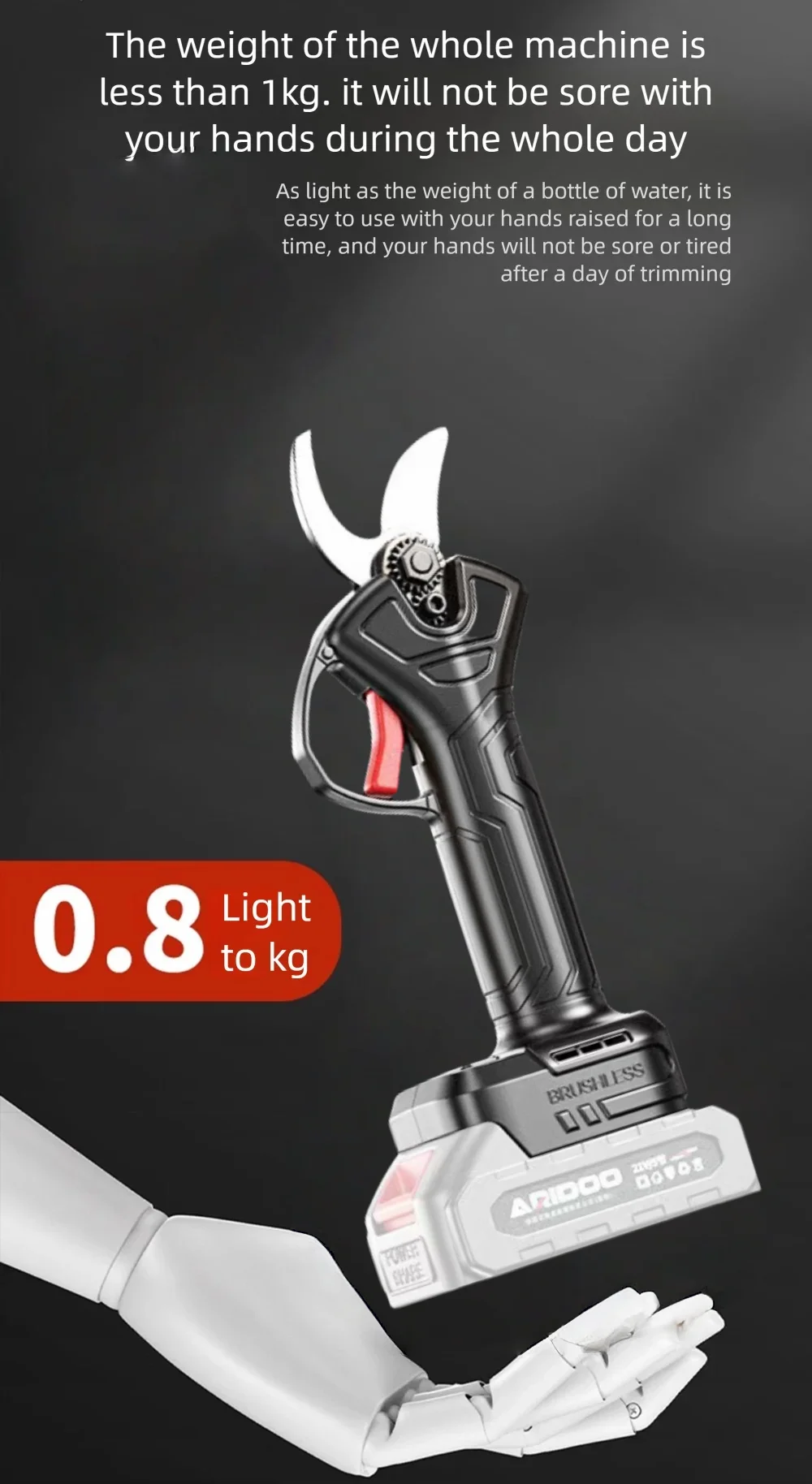 Efficient Fruit Tree battery pruner Cordless pruning shears Electric Scissors Pr