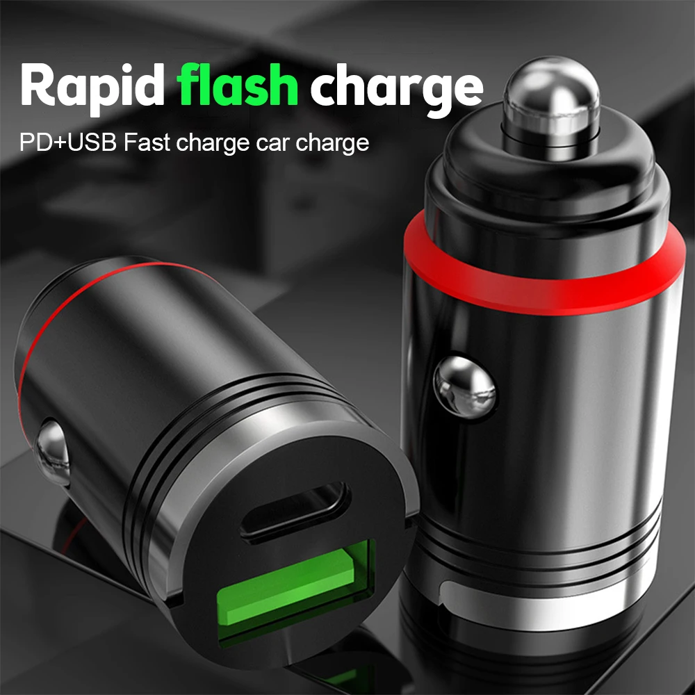 

Mini 100W USB Car Charger Type C QC3.0 PD Car Chargers Fast Charging Car Phone Charger Adapter For iphone Samsung Huawei Xiaomi