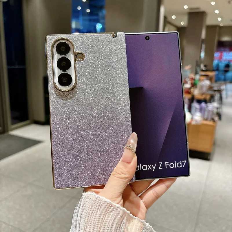Glitter Gradient Foldable Phone Case For Samsung Galaxy Z Fold_voghion.com