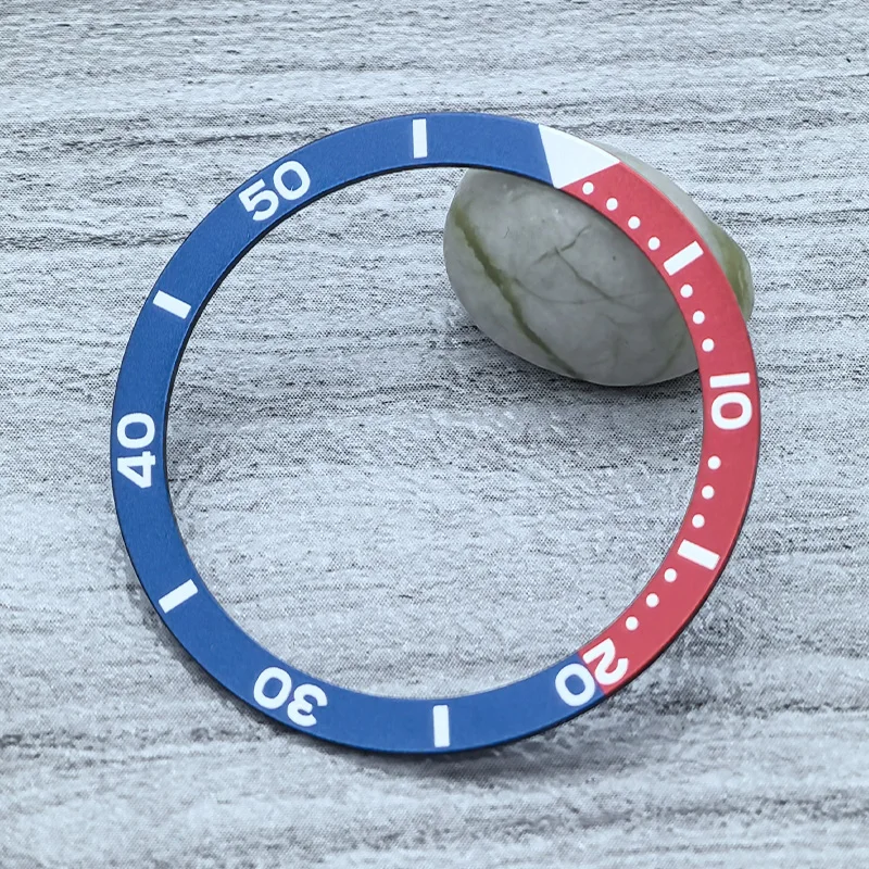 39 mm x 32 mm flacher Aluminium-Lünetteneinsatz, passend für SKX 6105 6309 Turtle Uhrengehäuse NH35 NH36 Gehäuse, Uhrenlünettenring, Ersatzteile – Detail 8