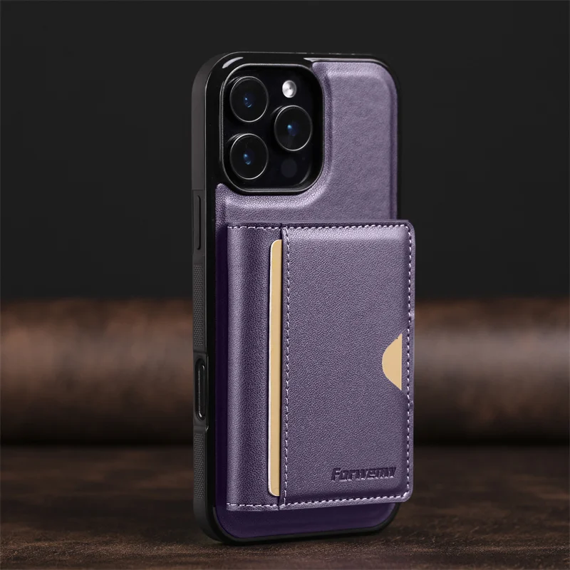 2-in-1 Magnetic Wireless Charging PU Leather Phone Case