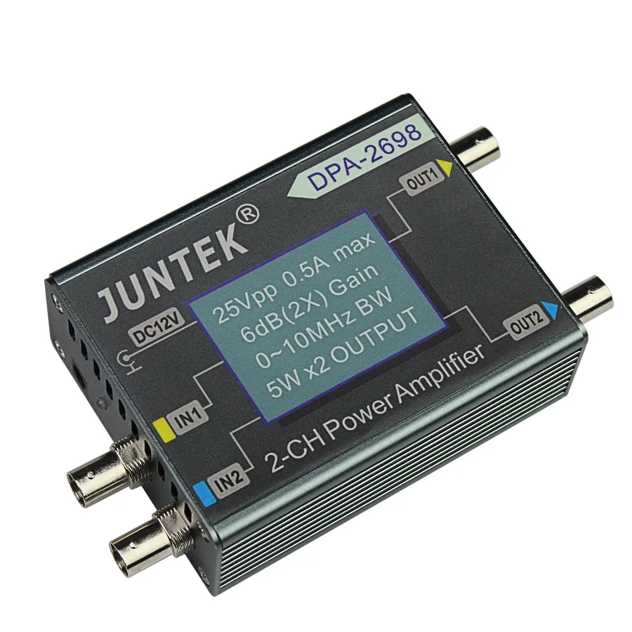 

JUNTEK DPA-2698 High Power Dual Channel DDS Function Signal Generator Power Amplifier DC Power Amplifier 10MHz