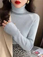 2026 Autumn Winter Basic Slim Soft Solid Color Turtleneck Sweater Pullover Women Casual Long Sleeve Chic Bottom Knitted Jumper - Image 4