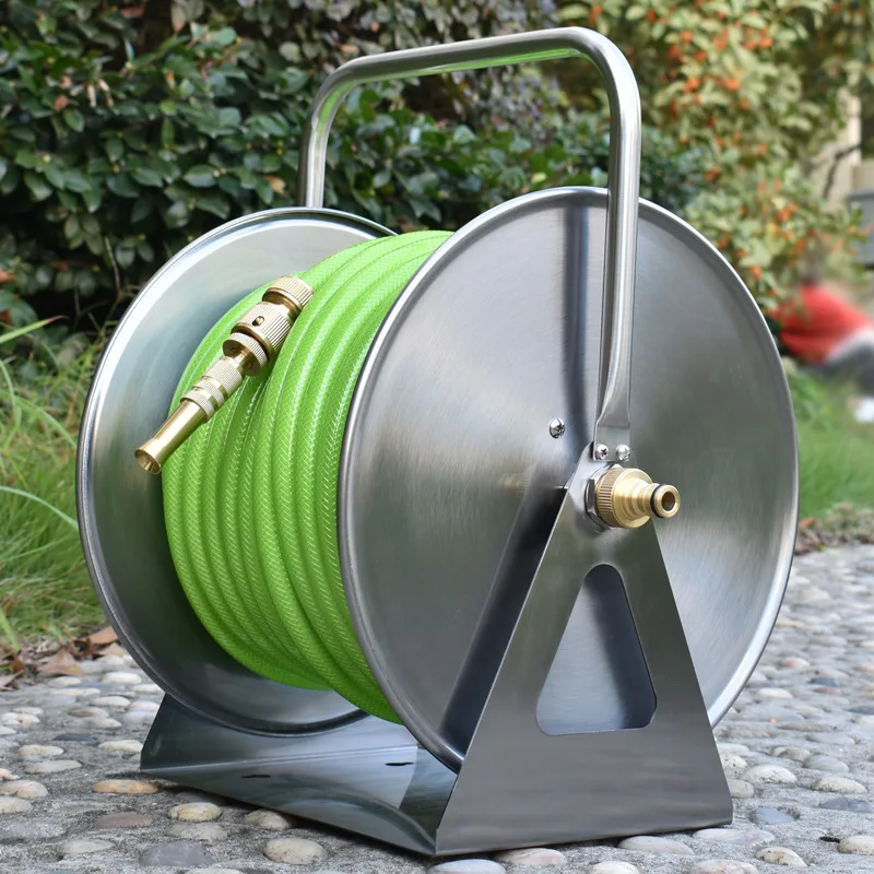 High-pressure garden collection hose cart reel stainless steel