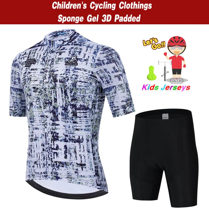 Children's Cycling Jersey Sets BOY Summer Short Sleeve Road Racing Bike Clothing Breathable MTB Bicycle Bib Suit Ropa Ciclismo